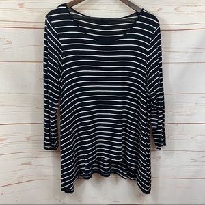 Cable & Gauge Scoop Neck Quarter Sleeve Tee XL